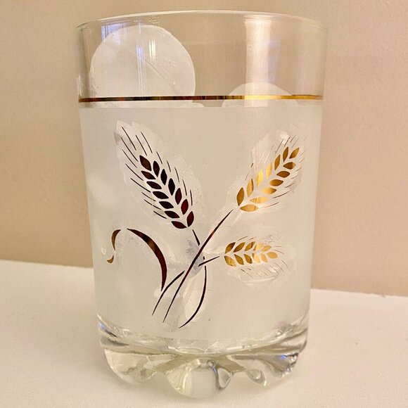 MCM Gold Wheat Frosted Glass Ice Bucket - Picture 1 of 10